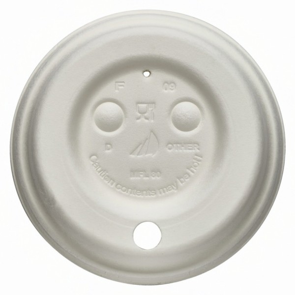 Papierfaser-Deckel ø 80 mm mit Trinkloch